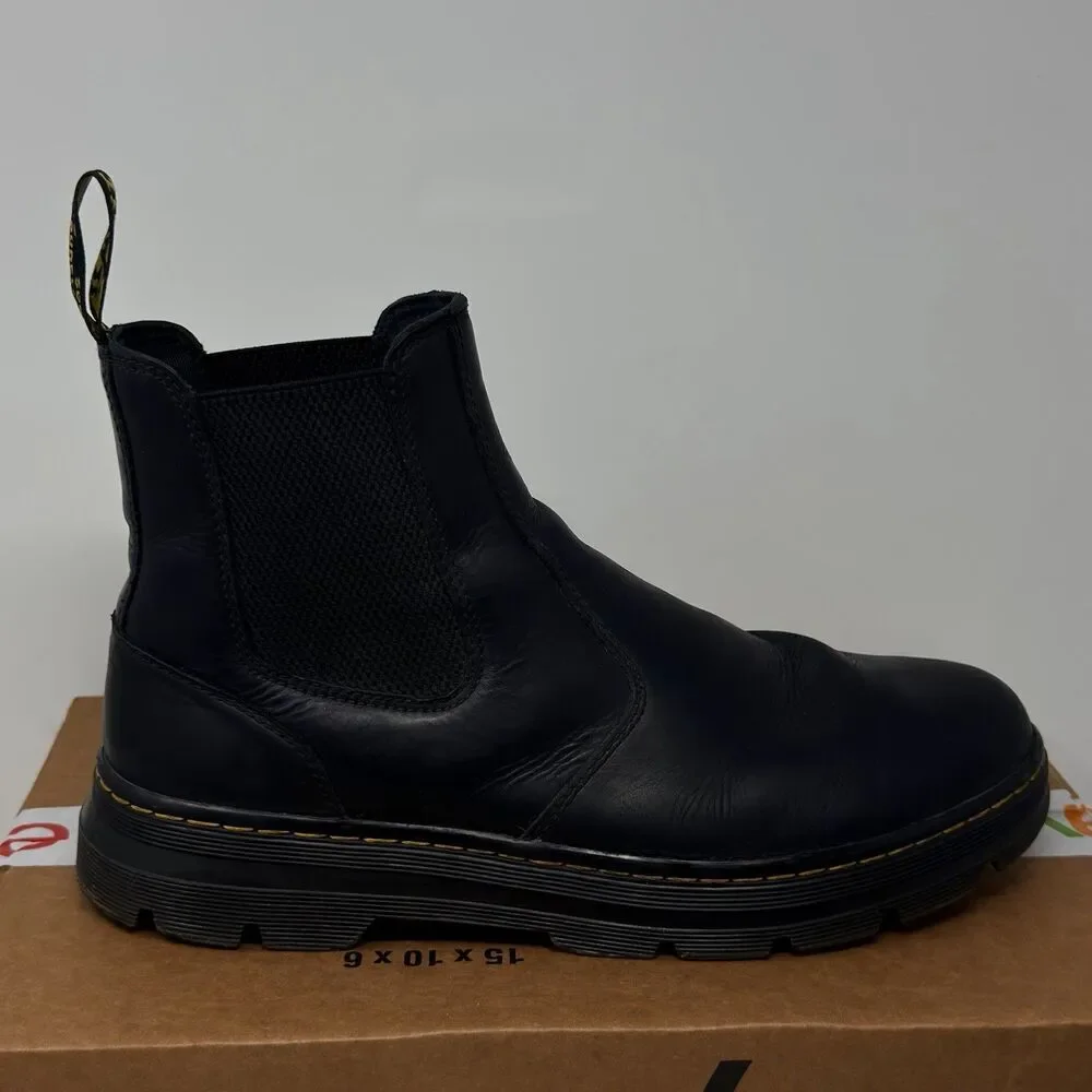 Dr. Martens Embury Chelsea Boots Black Leather Elastic Gore Men’s Size 12